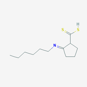 molecular formula C12H21NS2 B14649367 Cyclopentanecarbodithioic acid, 2-(hexylimino)- CAS No. 54235-78-8