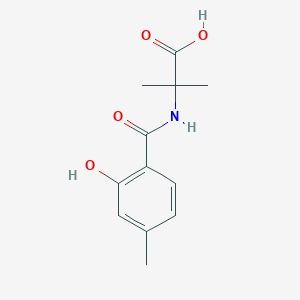 molecular formula C12H15NO4 B146494 2-[(2-Hydroxy-4-methylbenzoyl)amino]-2-methylpropanoic acid CAS No. 129973-07-5