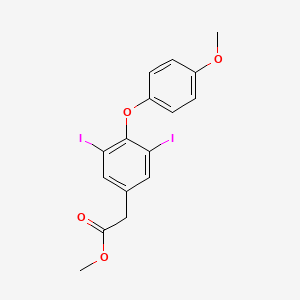 molecular formula C16H14I2O4 B14649433 Methyl 2-[3,5-diiodo-4-(4-methoxyphenoxy)phenyl]acetate CAS No. 54291-88-2