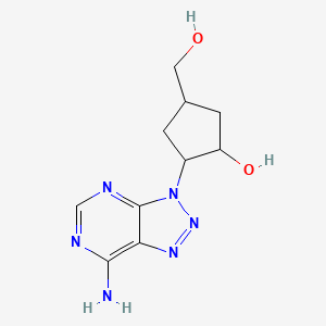 molecular formula C10H14N6O2 B14649456 2-(7-Amino-3h-[1,2,3]triazolo[4,5-d]pyrimidin-3-yl)-4-(hydroxymethyl)cyclopentanol CAS No. 50929-69-6