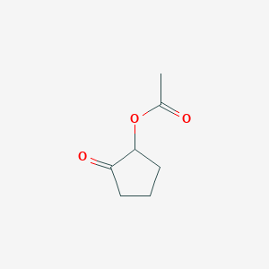 molecular formula C7H10O3 B14649486 Cyclopentanone, 2-(acetyloxy)- CAS No. 52789-75-0