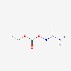 molecular formula C5H10N2O3 B14649569 N'-[(Ethoxycarbonyl)oxy]ethanimidamide CAS No. 54752-12-4