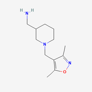 {1-[(3,5-Dimethyl-1,2-oxazol-4-yl)methyl]piperidin-3-yl}methanamine