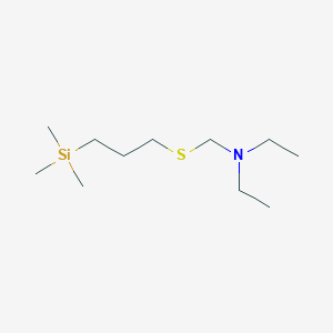 molecular formula C11H27NSSi B14649651 N-Ethyl-N-({[3-(trimethylsilyl)propyl]sulfanyl}methyl)ethanamine CAS No. 50965-42-9