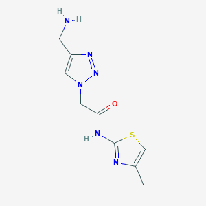 molecular formula C9H12N6OS B1464975 2-[4-(aminomethyl)-1H-1,2,3-triazol-1-yl]-N-(4-methyl-1,3-thiazol-2-yl)acetamide CAS No. 1282138-56-0