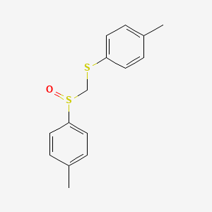 molecular formula C15H16OS2 B14649777 Benzene, 1-methyl-4-[[[(4-methylphenyl)sulfinyl]methyl]thio]- CAS No. 52317-51-8