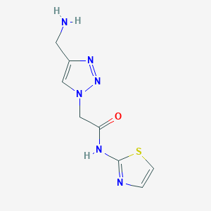 molecular formula C8H10N6OS B1464982 2-[4-(aminomethyl)-1H-1,2,3-triazol-1-yl]-N-(1,3-thiazol-2-yl)acetamide CAS No. 1250196-87-2