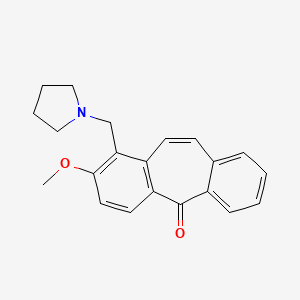 molecular formula C21H21NO2 B14649913 Dibenzo(a,e)cycloheptatrien-5-one, 2-methoxy-1-pyrrolidinomethyl- CAS No. 42981-86-2