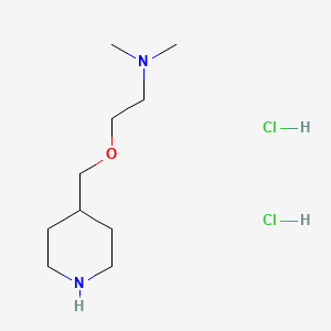molecular formula C10H24Cl2N2O B1464998 n,n-Dimethyl-2-(4-piperidinylmethoxy)-1-ethanamine dihydrochloride CAS No. 1185301-23-8