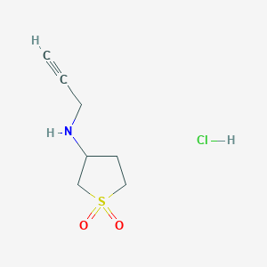 molecular formula C7H12ClNO2S B1464999 (1,1-Dioxo-tetrahydrothiophen-3-yl)-prop-2-ynyl-amine hydrochloride CAS No. 915402-18-5