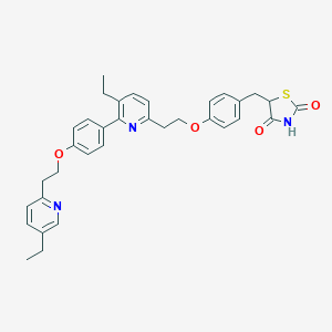molecular formula C34H35N3O4S B146500 5-[[4-[2-[5-Ethyl-6-[4-[2-(5-ethylpyridin-2-yl)ethoxy]phenyl]pyridin-2-yl]ethoxy]phenyl]methyl]-1,3-thiazolidine-2,4-dione CAS No. 669716-56-7