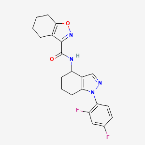 molecular formula C21H20F2N4O2 B1465002 N-[1-(2,4-Difluorophenyl)-4,5,6,7-tetrahydro-1H-indazol-4-yl]-4,5,6,7-tetrahydro-1,2-benzisoxazole-3-carboxamide CAS No. 1069679-70-4