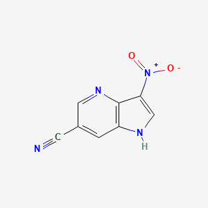 molecular formula C8H4N4O2 B1465011 3-nitro-1H-pyrrolo[3,2-b]pyridine-6-carbonitrile CAS No. 1190320-48-9
