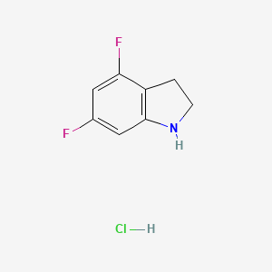molecular formula C8H8ClF2N B1465014 4,6-Difluoroindoline hydrochloride CAS No. 1803601-85-5
