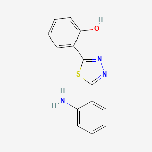 molecular formula C14H11N3OS B14650143 6-[5-(2-Aminophenyl)-1,3,4-thiadiazol-2(3H)-ylidene]cyclohexa-2,4-dien-1-one CAS No. 54359-58-9
