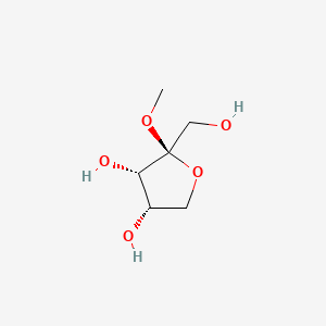 molecular formula C6H12O5 B14650337 beta-L-erythro-2-Pentulofuranoside, methyl CAS No. 53756-33-5