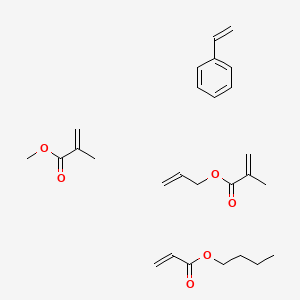 molecular formula C27H38O6 B14650358 Butyl prop-2-enoate;methyl 2-methylprop-2-enoate;prop-2-enyl 2-methylprop-2-enoate;styrene CAS No. 51252-07-4
