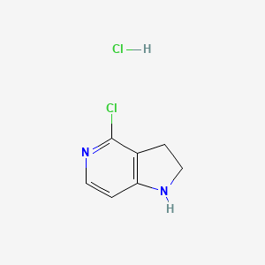 molecular formula C7H8Cl2N2 B1465046 4-Chloro-2,3-dihydro-1H-pyrrolo[3,2-c]pyridine hydrochloride CAS No. 1241725-93-8
