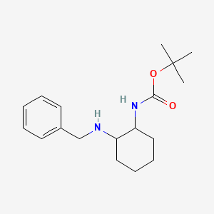 molecular formula C18H28N2O2 B1465053 TERT-BUTYL (1R,2R)-2-(BENZYLAMINO)-CYCLOHEXYLCARBAMATE CAS No. 1416225-81-4