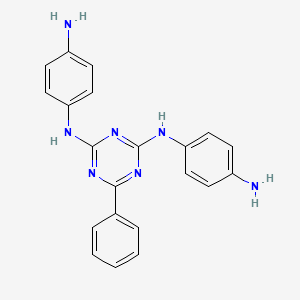 molecular formula C21H19N7 B14650542 N~2~,N~4~-Bis(4-aminophenyl)-6-phenyl-1,3,5-triazine-2,4-diamine CAS No. 51815-23-7