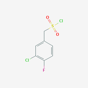 molecular formula C7H5Cl2FO2S B1465057 (3-Chloro-4-fluorophenyl)methanesulfonyl chloride CAS No. 1211516-98-1