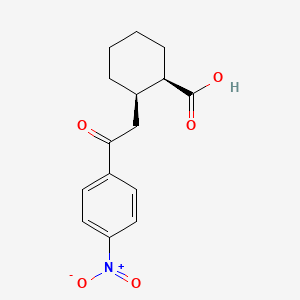 molecular formula C15H17NO5 B1465070 cis-2-[2-Oxo-2-(4-nitrophenyl)ethyl]cyclohexane-1-carboxylic acid CAS No. 735274-68-7