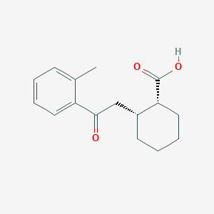 molecular formula C16H20O3 B1465089 cis-2-[2-(2-Methylphenyl)-2-oxoethyl]cyclohexane-1-carboxylic acid CAS No. 736136-29-1