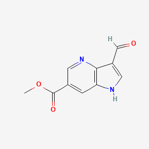 molecular formula C10H8N2O3 B1465092 methyl 3-formyl-1H-pyrrolo[3,2-b]pyridine-6-carboxylate CAS No. 1190322-90-7