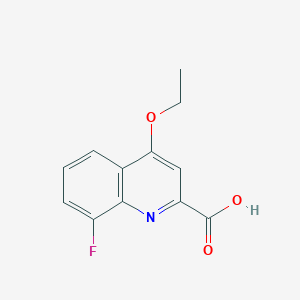 molecular formula C12H10FNO3 B1465107 4-乙氧基-8-氟喹啉-2-羧酸 CAS No. 1351808-49-5