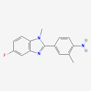 molecular formula C15H14FN3 B1465109 4-(5-fluoro-1-methyl-1H-1,3-benzodiazol-2-yl)-2-methylaniline CAS No. 1182902-36-8