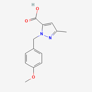 molecular formula C13H14N2O3 B1465111 1-(4-Methoxybenzyl)-3-methyl-1H-pyrazole-5-carboxylic acid CAS No. 860308-24-3