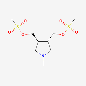molecular formula C9H19NO6S2 B1465119 Methanesulfonic acid (3S,4R)-4-methanesulfonyloxymethyl-1-methyl-pyrrolidin-3-ylmethyl ester RACEMATE CAS No. 172739-01-4