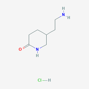 molecular formula C7H15ClN2O B1465140 5-(2-Aminoethyl)piperidin-2-one hydrochloride CAS No. 2097988-48-0