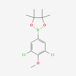 molecular formula C13H17BCl2O3 B1465155 2-(3,5-Dichloro-4-methoxyphenyl)-4,4,5,5-tetramethyl-1,3,2-dioxaborolane CAS No. 942069-69-4