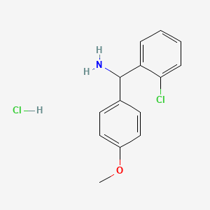 molecular formula C14H15Cl2NO B1465158 (2-Chlorophenyl)(4-methoxyphenyl)methanamine hydrochloride CAS No. 1208400-75-2