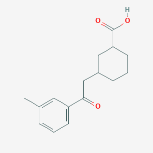 molecular formula C16H20O3 B1465166 cis-3-[2-(3-Methylphenyl)-2-oxoethyl]-cyclohexane-1-carboxylic acid CAS No. 735275-06-6