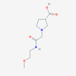 molecular formula C10H18N2O4 B1465176 1-{[(2-Methoxyethyl)carbamoyl]methyl}pyrrolidine-3-carboxylic acid CAS No. 1344107-74-9