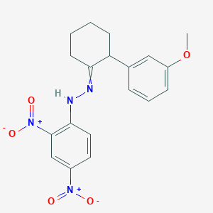 molecular formula C19H20N4O5 B14651905 N-[[2-(3-Methoxyphenyl)cyclohexylidene]amino]-2,4-dinitro-aniline CAS No. 43050-36-8