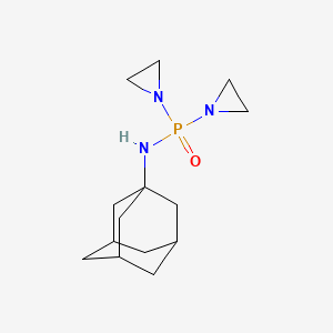 molecular formula C14H24N3OP B14652006 Phosphinic amide, P,P-bis(1-aziridinyl)-N-(1-adamantyl)- CAS No. 53743-43-4