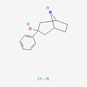 molecular formula C13H18ClNO B1465219 3-Phenyl-8-azabicyclo[3.2.1]octan-3-ol hydrochloride CAS No. 1334149-06-2