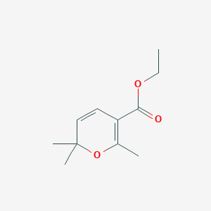 molecular formula C11H16O3 B14652197 2H-Pyran-5-carboxylic acid, 2,2,6-trimethyl-, ethyl ester CAS No. 51079-16-4