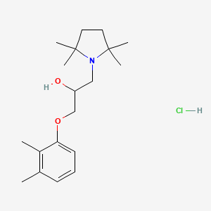 molecular formula C19H32ClNO2 B14652215 alpha-((2,3-Dimethylphenoxy)methyl)-2,2,5,5-tetramethyl-1-pyrrolidineethanol hydrochloride CAS No. 41456-87-5