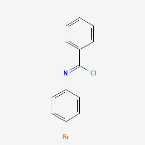 molecular formula C13H9BrClN B14652236 Benzenecarboximidoyl chloride, N-(4-bromophenyl)- CAS No. 51300-42-6