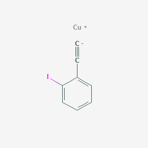 molecular formula C8H4CuI B14652312 copper(1+);1-ethynyl-2-iodobenzene CAS No. 49859-12-3