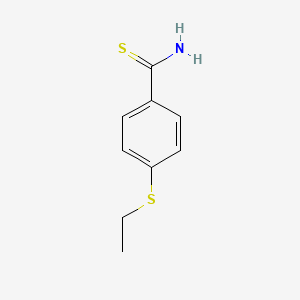 molecular formula C9H11NS2 B14652330 Benzenecarbothioamide, 4-(ethylthio)- CAS No. 53550-94-0