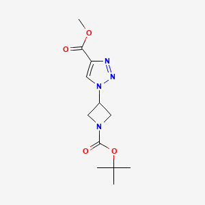molecular formula C12H18N4O4 B1465234 methyl 1-[1-(tert-butoxycarbonyl)azetidin-3-yl]-1H-1,2,3-triazole-4-carboxylate CAS No. 1306604-14-7