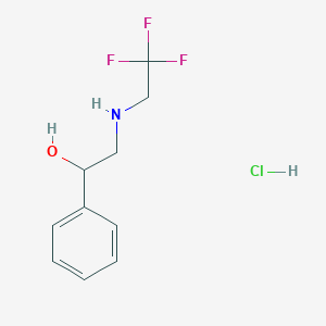 molecular formula C10H13ClF3NO B1465237 1-Phenyl-2-[(2,2,2-trifluoroethyl)amino]ethan-1-ol hydrochloride CAS No. 1315369-07-3
