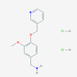 molecular formula C14H18Cl2N2O2 B1465239 [3-Methoxy-4-(pyridin-3-ylmethoxy)phenyl]methanamine dihydrochloride CAS No. 1334146-57-4