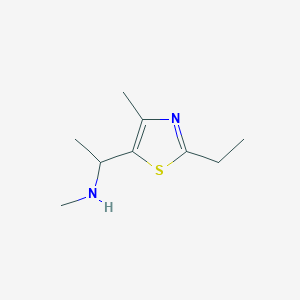 molecular formula C9H16N2S B1465241 [1-(2-Ethyl-4-methyl-1,3-thiazol-5-yl)ethyl](methyl)amine CAS No. 1248732-16-2