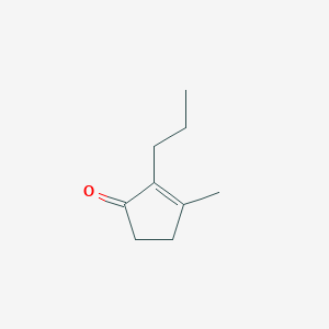 molecular formula C9H14O B14652436 2-Cyclopenten-1-one, 3-methyl-2-propyl- CAS No. 50397-91-6